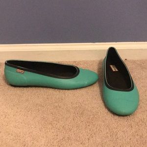 Hunter Original Packable Rubber Flats -Teal